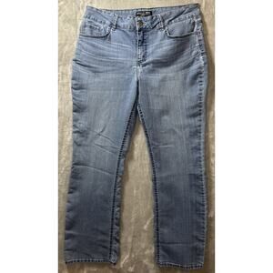 Lee Riders Mid Rise Straight Leg Womens Blue Jeans Size 34 Light Wash Stretch